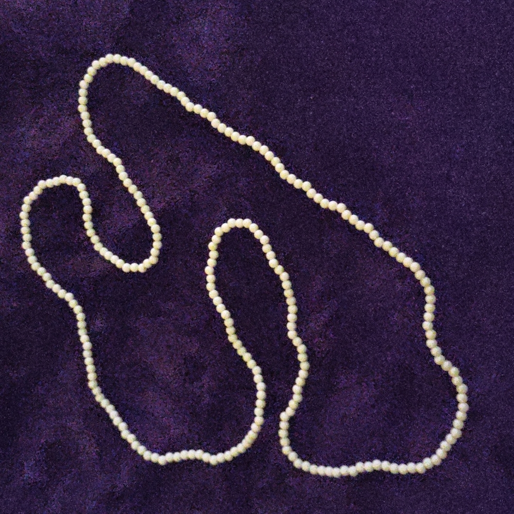 Vintage Cream Beaded necklace-$5 add on